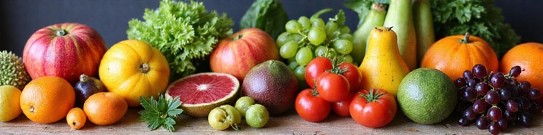 Variety of fresh fruits and vegetables