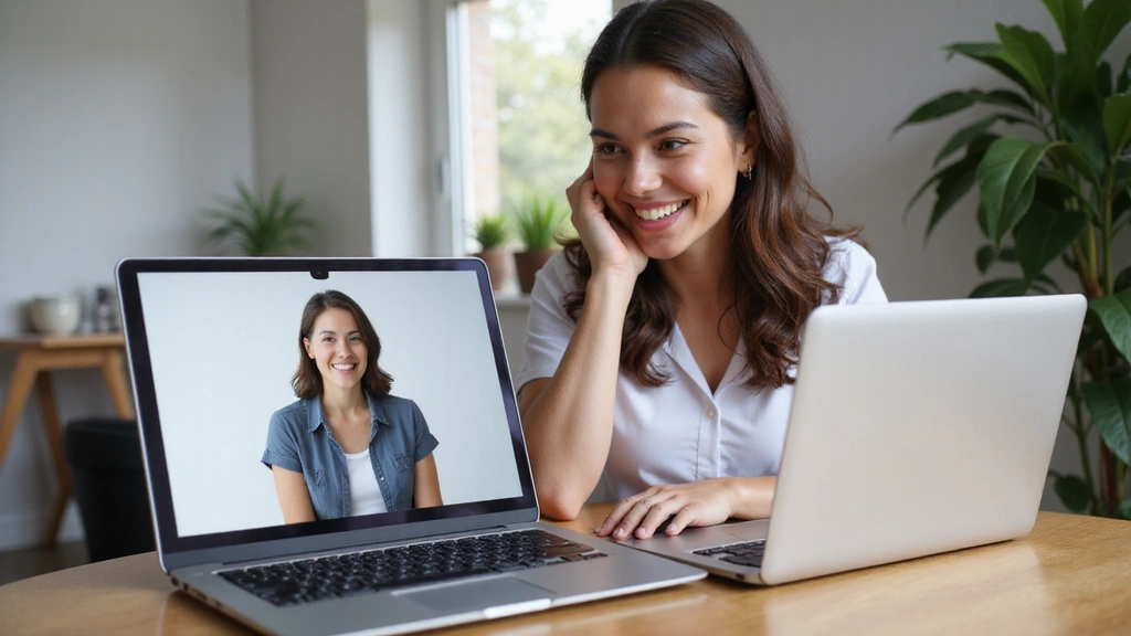 Person on laptop connecting with health coach online