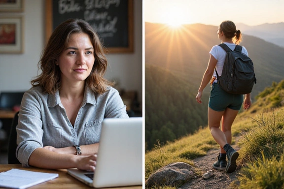 Anna, before and after health coaching, looking active and happy